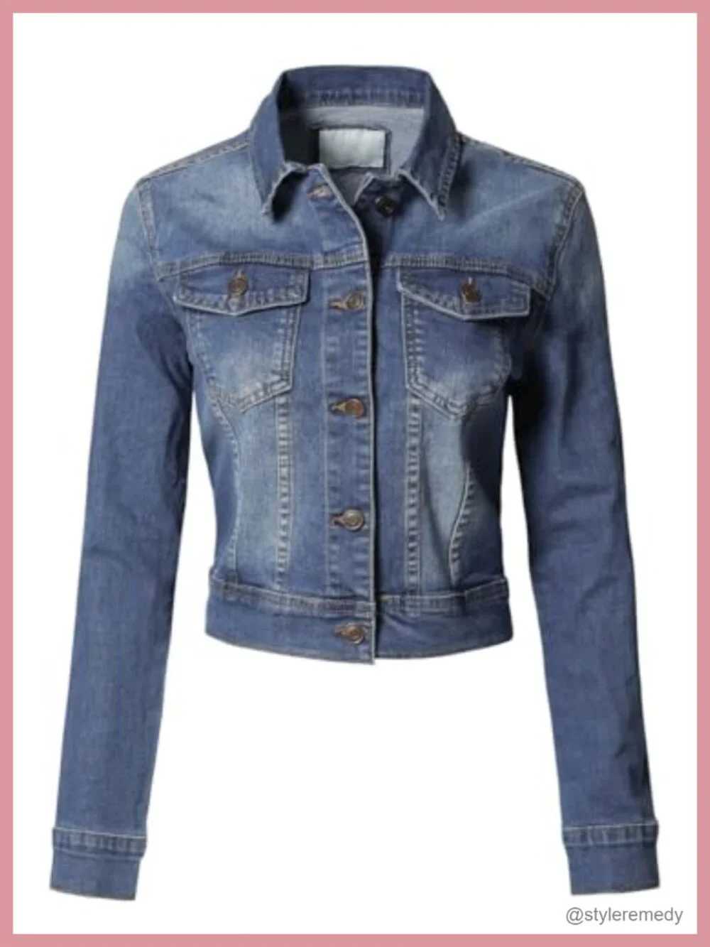 Stretch Denim Jacket Slim Fit Jean Coat Long Sleeve Button